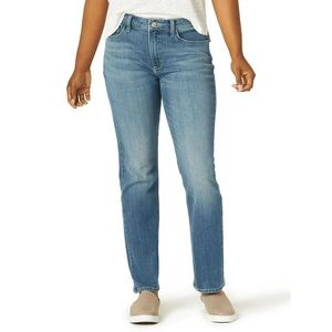 Riders by LEE Regular Fit Straight Leg Mid Rise Med Wash Jeans Size 12 L